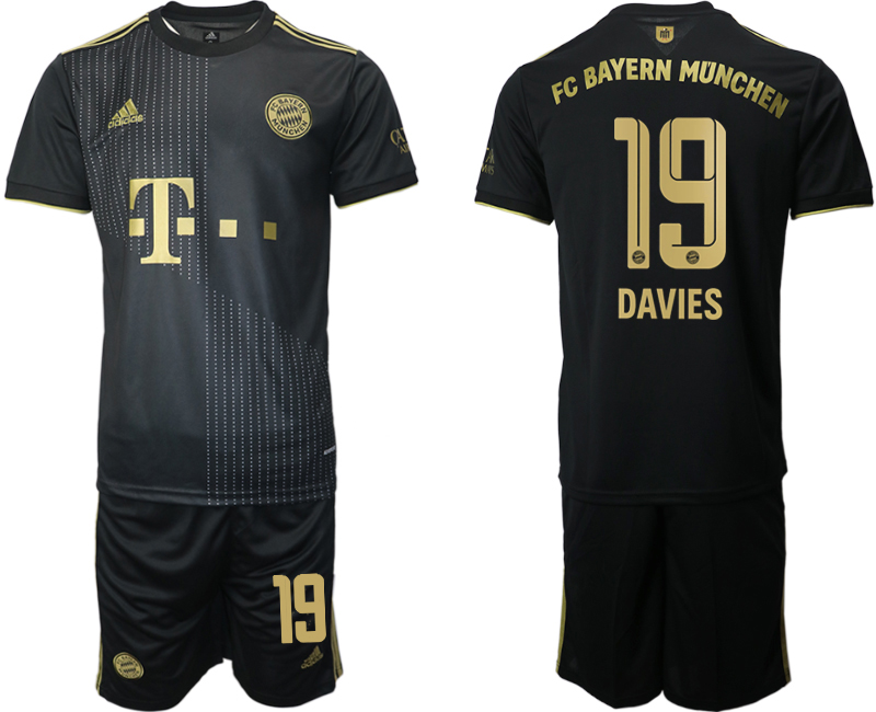 Men 2021-2022 Club Bayern Munich away black #19 Adidas Soccer Jersey->bayern munich jersey->Soccer Club Jersey